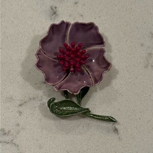 Vintage Enamel‎ Flower Brooch